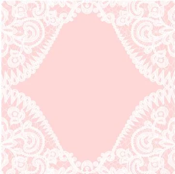 Lace border on pink background Stock Illustration