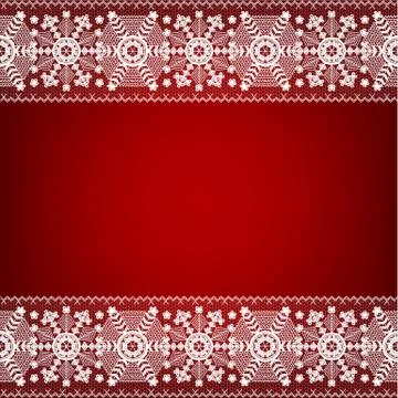 Lace border with snowflakes Stock Illustration