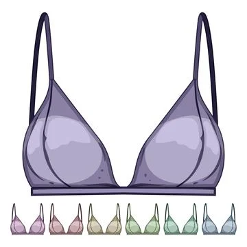 Lace bra modern cartoon vector graphic Stock Illustration