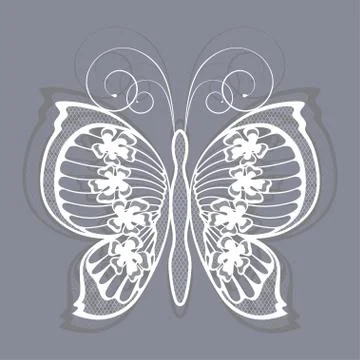 Lace butterfly Stock Illustration