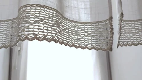 Lace Curtain: Sunlit Patterns Timeless Craftsmanship Stock Footage 310165393