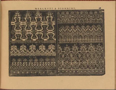 Lace design, page 38. Patterns (Design elements). 1616. Spencer Collection... Stock Photos