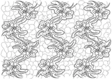 Lace fabric on white Illustrazione stock