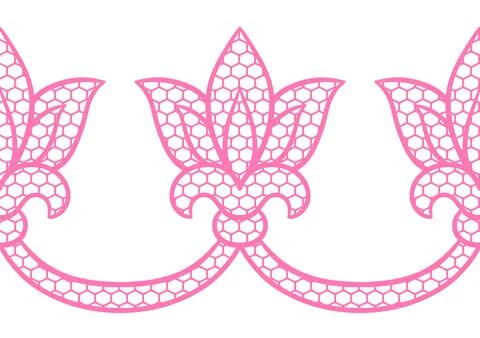 Lace floral pattern. Seamless border with flowers and leaves. Embroidery Stock Illustration