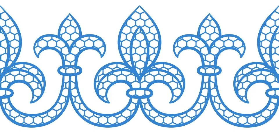 Lace floral pattern. Seamless border with flowers and leaves. Embroidery Stockillustratie