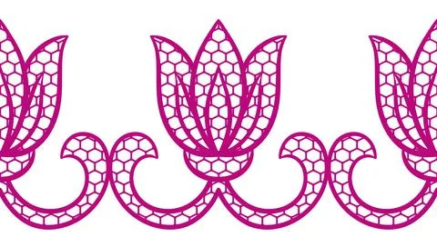 Lace floral pattern. Seamless border with flowers and leaves. Embroidery 스톡 일러스트