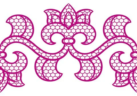 Lace floral pattern. Seamless border with flowers and leaves. Embroidery Stock Illustration