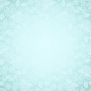 Lace frame on blue background Stock Illustration