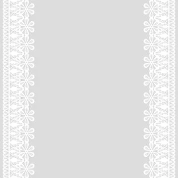 Lace frame on gray background Stock Illustration