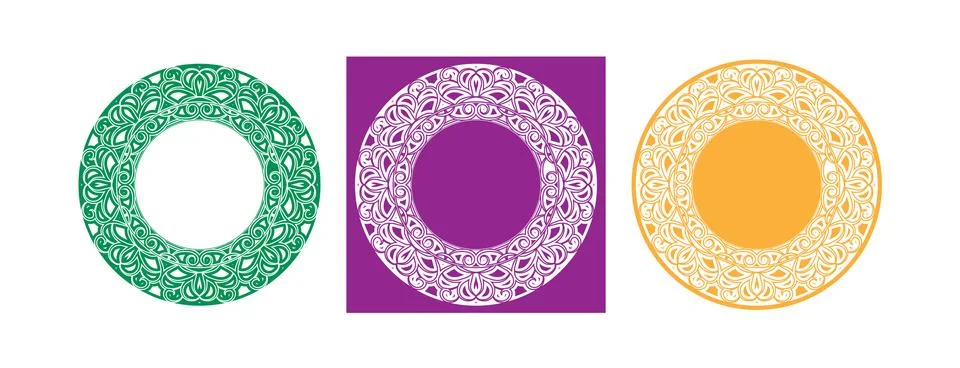 Lace frame, lace pattern, stamp or stencil for scrapbooking and decorative em Stock Illustration