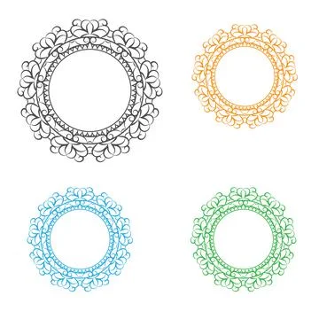 Lace frame, lace pattern, stamp or stencil for scrapbooking and decorative em Stock Illustration