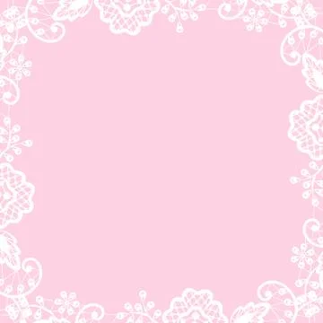 Lace frame on pink background Stock Illustration