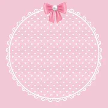 Lace frame on pink background Stock Illustration
