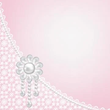 Lace frame on pink background Stock Illustration