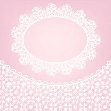 Lace frame on pink background Stock Illustration