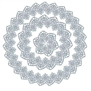 Lace frame vector decorative design element background hand drawn circle Stock Illustration