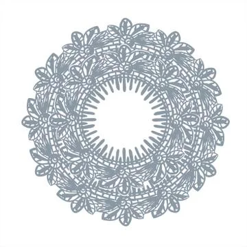 Lace frame vector decorative design element background hand drawn circle Stock Illustration