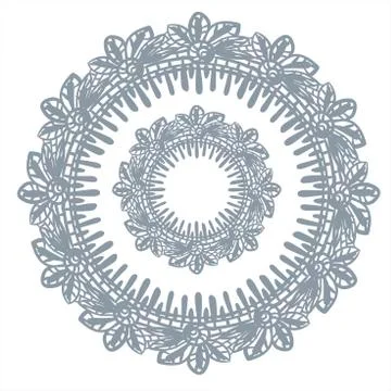 Lace frame vector decorative design element background hand drawn circle Stock Illustration