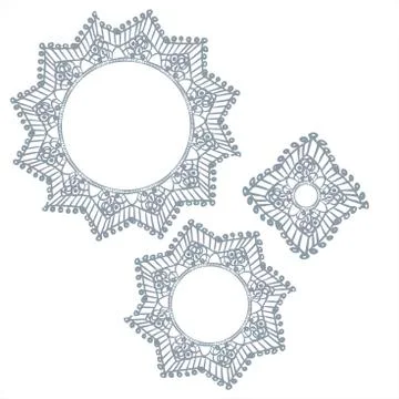 Lace frame vector decorative design element background hand drawn circle Stock Illustration