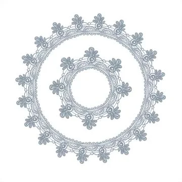 Lace frame vector decorative design element background hand drawn circle Stock Illustration