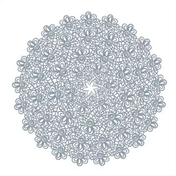 Lace frame vector decorative design element background hand drawn circle Stock Illustration