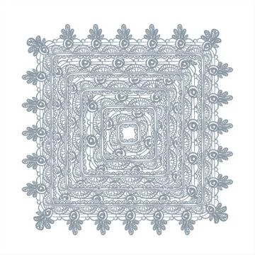Lace frame vector decorative design element background hand drawn square Stock Illustration