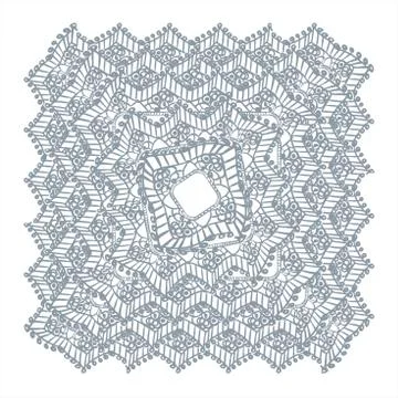 Lace frame vector decorative design element background hand drawn square Stock Illustration