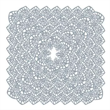 Lace frame vector decorative design element background hand drawn square Stock Illustration