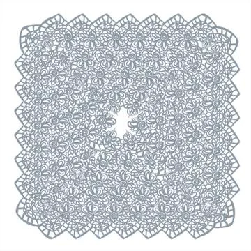 Lace frame vector decorative design element background hand drawn square Stock Illustration