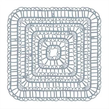 Lace frame vector decorative design element background hand drawn square Stock Illustration