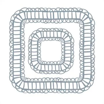 Lace frame vector decorative design element background hand drawn square Stock Illustration