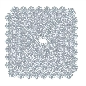 Lace frame vector decorative design element background hand drawn square Stock Illustration