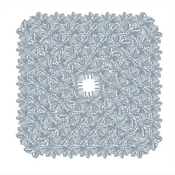 Lace frame vector decorative design element background hand drawn square Stock Illustration