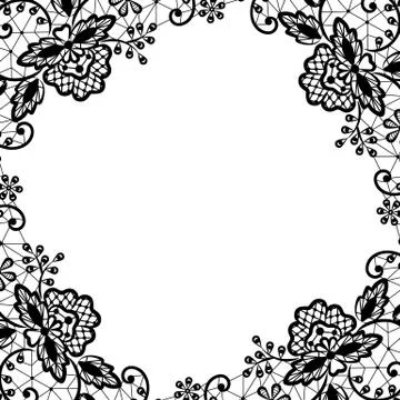 Lace frame on white background Stock Illustration
