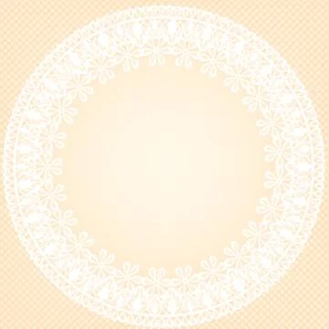 Lace frame on yellow background Stock Illustration