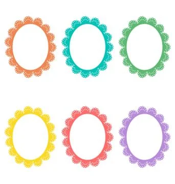 Lace frames isolated on white Stock Illustration