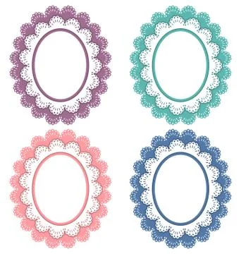 Lace frames isolated on white Stock Illustration