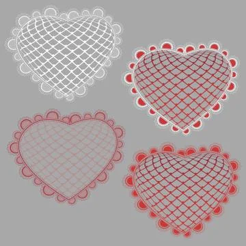 Lace hearts イラスト素材