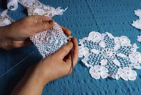 Lace Making; Carrickmacross County Monaghan Ireland Stock Photos