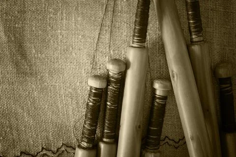 Lace-making process Stock Photos