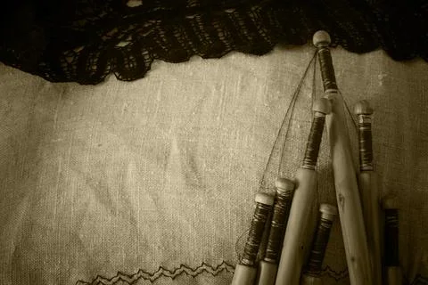 Lace-making process Stock Photos