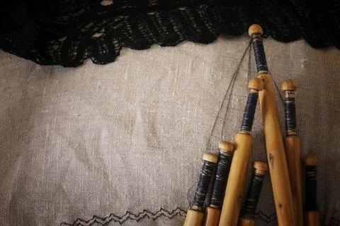 Lace-making process Stock Photos