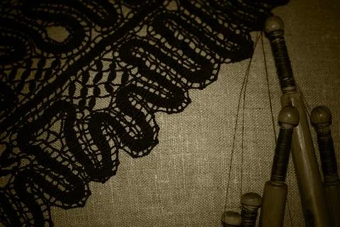 Lace-making process Stock Photos