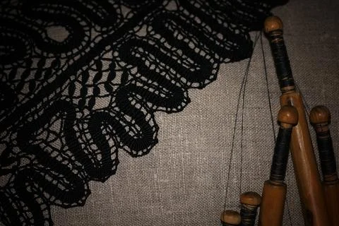 Lace-making process Stock Photos