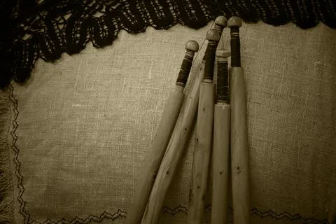 Lace-making process Stock Photos