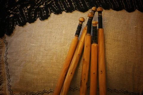Lace-making process Stock Photos