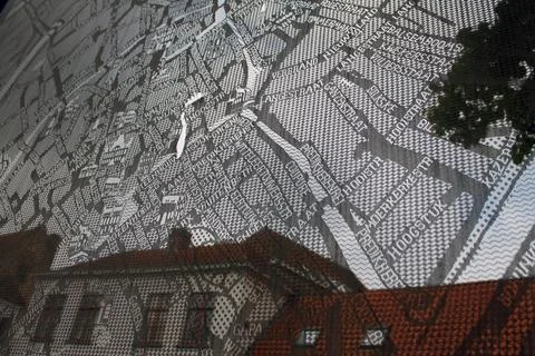 A lace map of Bruges Stock Photos