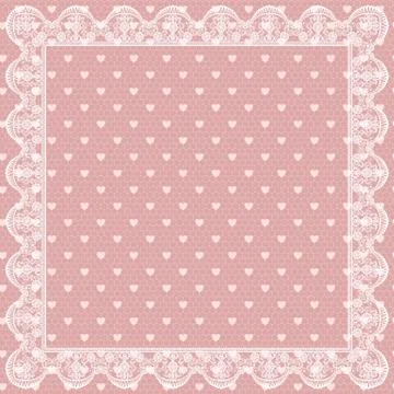 Lace net with heart pattern Stock Illustration