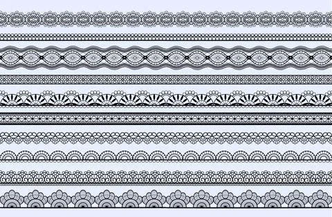 Lace pattern. Black trim border. Fabric texture with simple frame. Geometric Stock Illustration