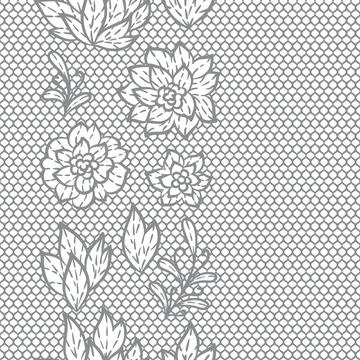 Lace pattern with flowers and leaves. Embroidery handmade decoration. Stockillustratie